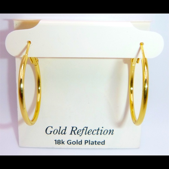 Gold Reflection 18K Gold Plated Earrings - Picture 1 of 1